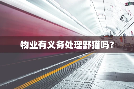 物业有义务处理野猫吗？