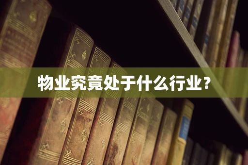 物业究竟处于什么行业？