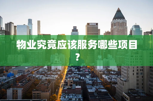 物业究竟应该服务哪些项目？