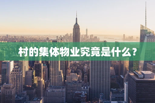 村的集体物业究竟是什么？