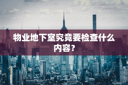 物业地下室究竟要检查什么内容？