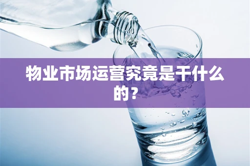 物业市场运营究竟是干什么的？