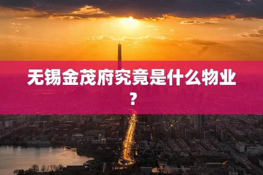无锡金茂府究竟是什么物业？