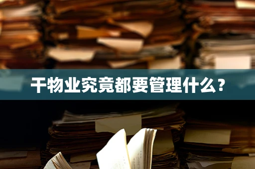 干物业究竟都要管理什么？