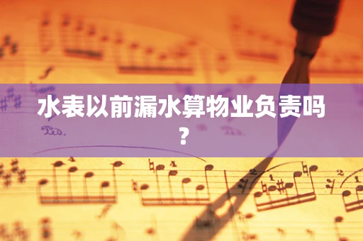 水表以前漏水算物业负责吗？