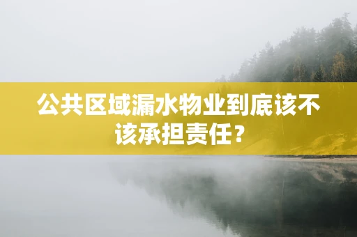 公共区域漏水物业到底该不该承担责任？