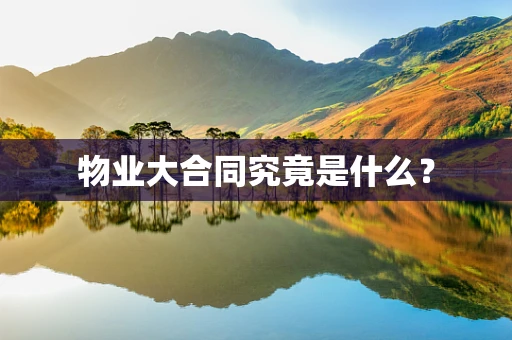 物业大合同究竟是什么？