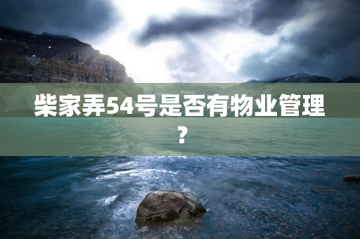 柴家弄54号是否有物业管理？