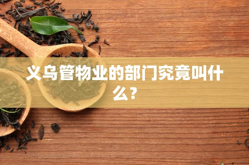 义乌管物业的部门究竟叫什么？