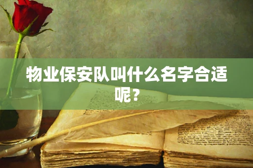 物业保安队叫什么名字合适呢？