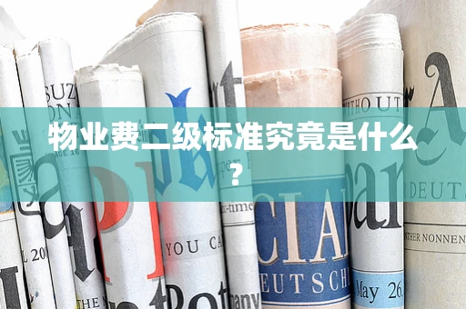 物业费二级标准究竟是什么？