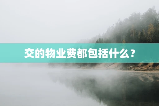 交的物业费都包括什么？