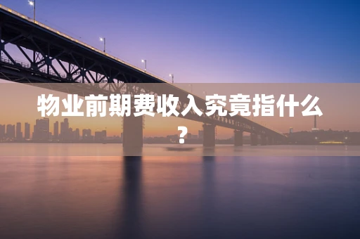物业前期费收入究竟指什么？