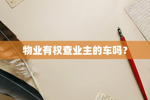 物业有权查业主的车吗？