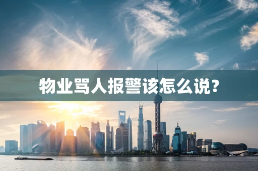 物业骂人报警该怎么说？