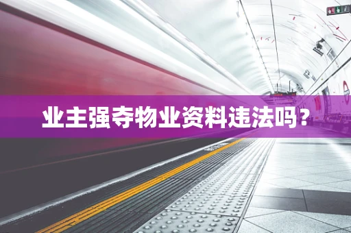 业主强夺物业资料违法吗？