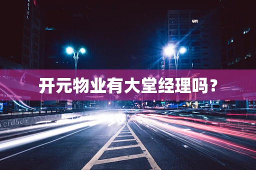开元物业有大堂经理吗？