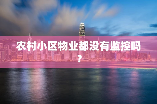 农村小区物业都没有监控吗？