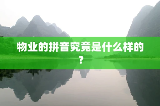 物业的拼音究竟是什么样的？