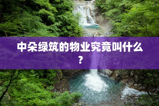 中朵绿筑的物业究竟叫什么？