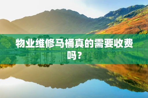 物业维修马桶真的需要收费吗？