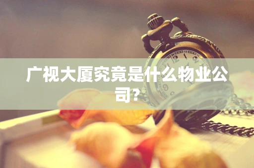 广视大厦究竟是什么物业公司？