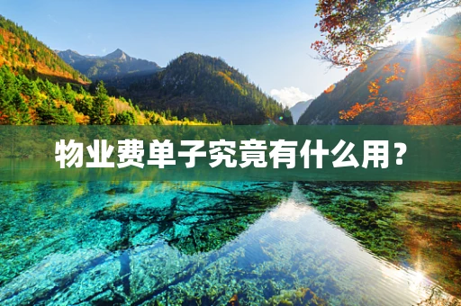 物业费单子究竟有什么用？