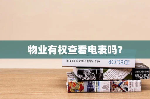 物业有权查看电表吗？