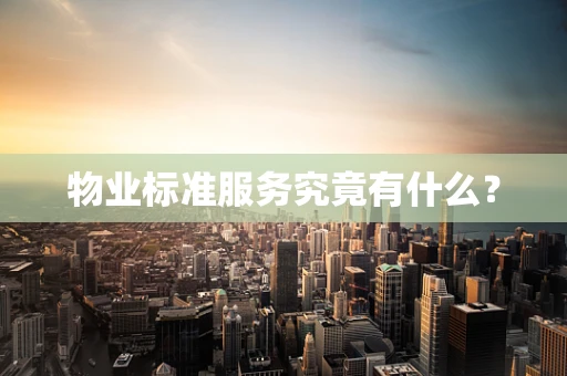 物业标准服务究竟有什么？