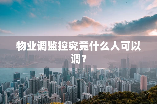 物业调监控究竟什么人可以调？