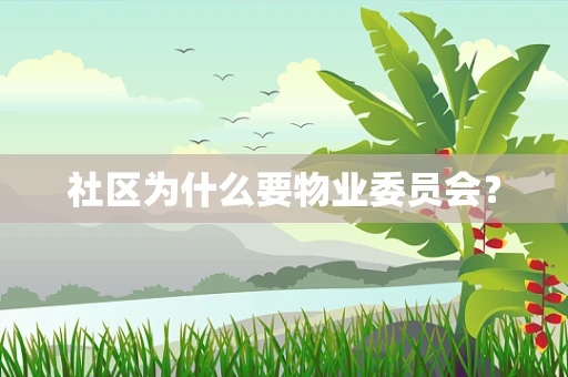社区为什么要物业委员会？