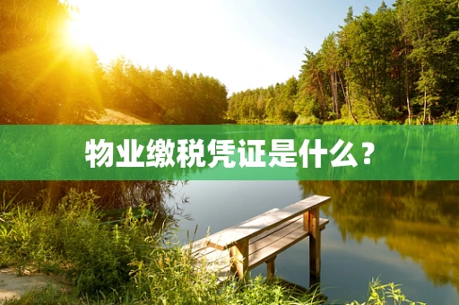 物业缴税凭证是什么？