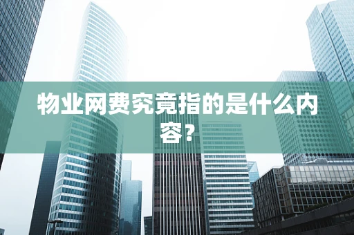 物业网费究竟指的是什么内容？