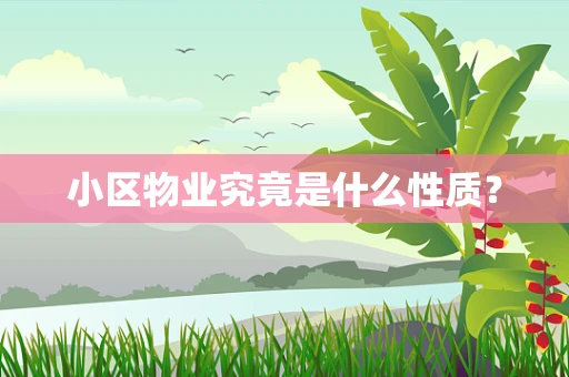 小区物业究竟是什么性质？