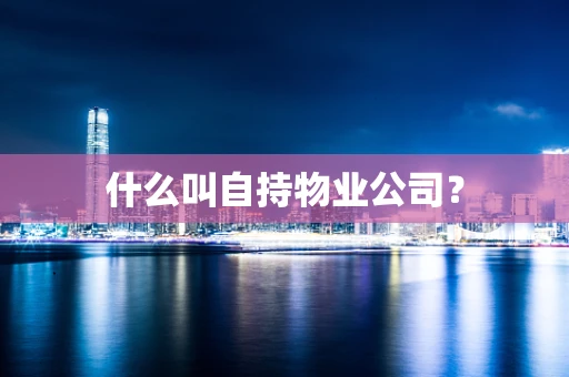 什么叫自持物业公司？
