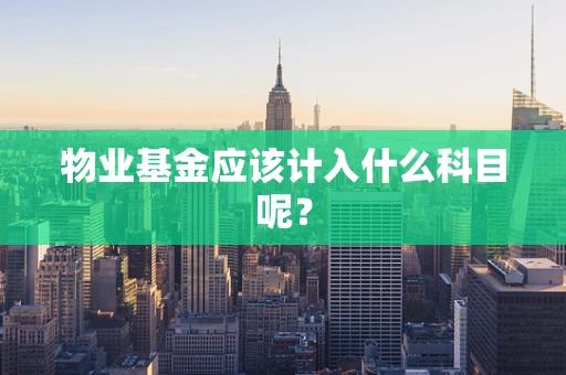 物业基金应该计入什么科目呢？