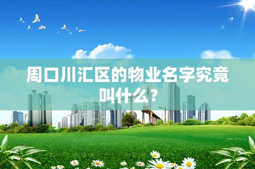 周口川汇区的物业名字究竟叫什么? 周口川汇区的物业名字究竟叫什么?
