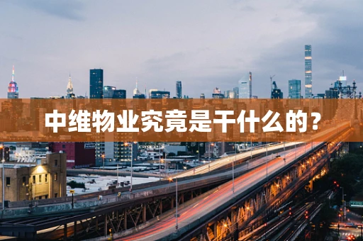 中维物业究竟是干什么的？