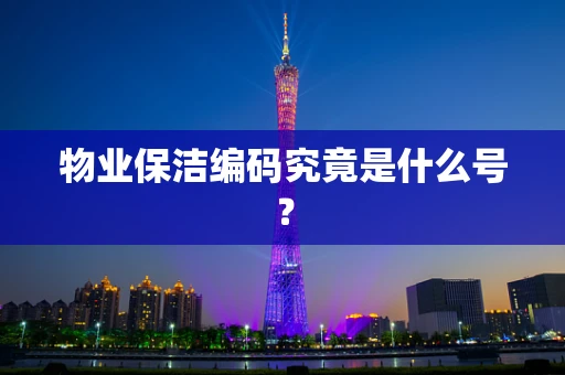 物业保洁编码究竟是什么号？