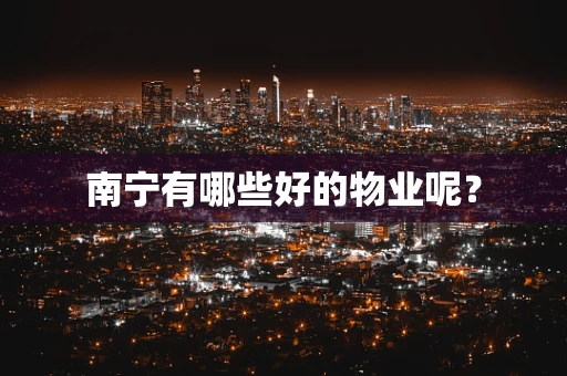 南宁有哪些好的物业呢？